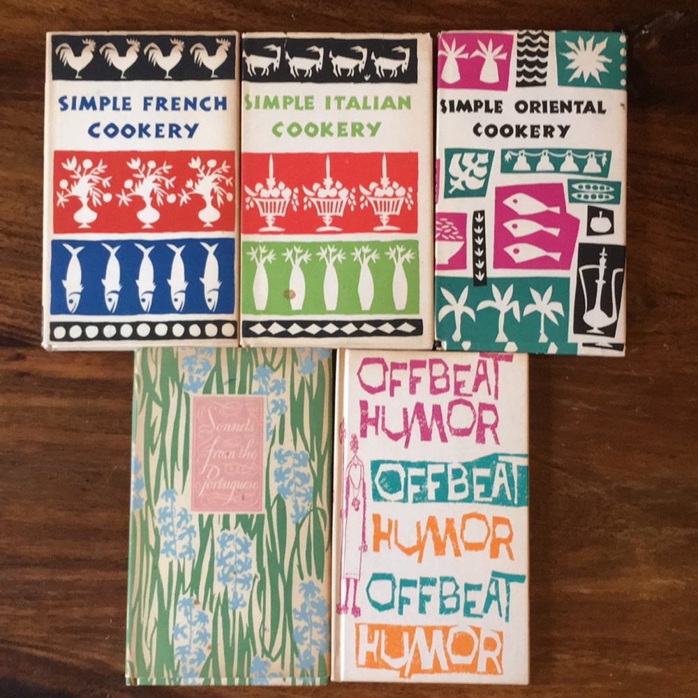 5 Vintage PETER PAUPER PRESS Small Hardcover Books: Simple Cookery Humor Poetry